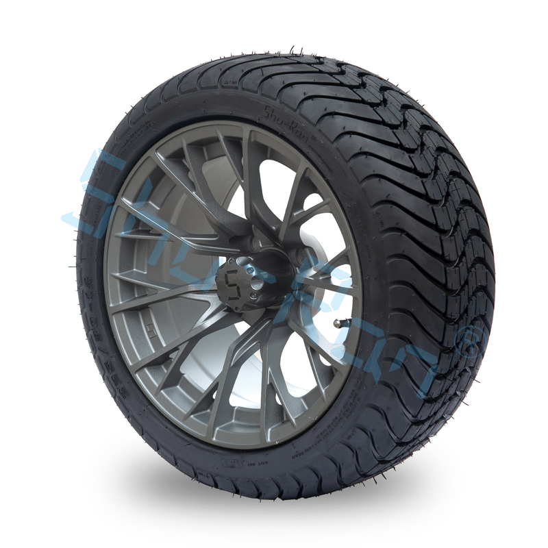 পাইকারি 14 'গনমেটাল সমাপ্ত খাদ গল্ফ কার্ট চাকা, ATV UTV 225/30-14 স্ট্রিট টিউবলেস টায়ার রিম সহ