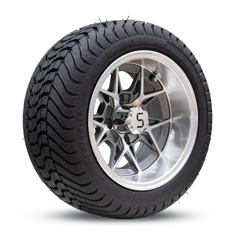 12 ইঞ্চি গল্ফ কার্ট হুইল এবং টায়ার এস সেন্টার ক্যাপ এবং ক্রোম লগ বাদামের সাথে সমন্বয় করে ক্লাব গাড়ির জন্য উপযুক্ত Ezgo ইয়ামাহা গল্ফ কার্ট