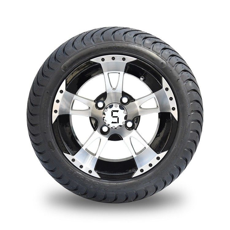 12' গল্ফ কার্ট চাকা এবং 215/35-12 নিম্ন প্রোফাইল গল্ফ কার্ট টায়ার কম্বো - 4 সেট